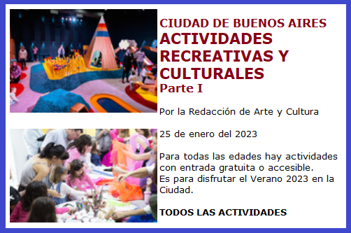 ACTIVIDADES CULTURALES PARTE I